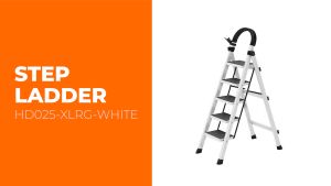 Homedoki Tangga Rumah Lipat Tangga Besi Lipat 3/4 Step Household Steel Ladder/ Tangga Lipat Aluminium 4 Step Premium Ladder
