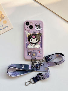 Suitable for Apple 16 Phone Case with Lanyard Iphone15 Can Be Crossbody Strap 14promax Clow M Bracket 13/12mini Drop-Resistant Bracelet 11 Internet Celebrity 7/8Plus New Xs Soft Case for Women