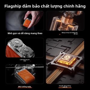 MONLEYTA | Đạo cụ râu mini di động của Đức Đạo cụ râu điện tử cho nam 2025 Bộ dụng cụ râu chính thức nhỏ Máy cạo râu