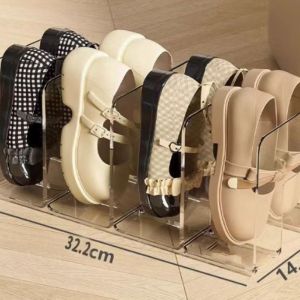 Hot 1PC Acrylic Childrens Shoe Organizer 4-Compartment Transparent Shoe Rack Baby Storage Shelf for Various Room Types
