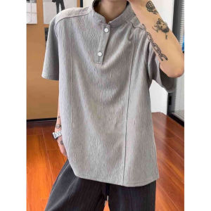 LIUBU | Áo Polo Cổ Henry Chất Liệu Nhanh Khô Có Cảm Giác Thoáng Mát Phong Cách Mỹ