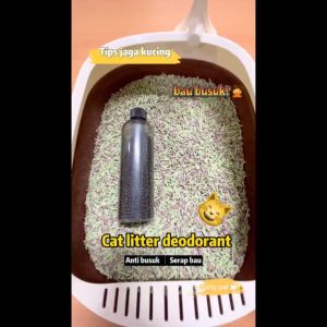 Cat Litter Box Deodorant Beads with Activated Charcoal Penghilang Bau Pasir Kucing 300g
