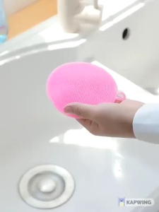 3 miếng rửa chén bát bằng silicon có móc treo (11 cm)