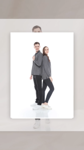 Kaos Polo Shirt Lengan Panjang Esperanza - TPJ CTN Abu Misty Gelap