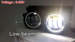 Lampu Foglamp Led Daymaker 4 inch 30 watt 3 Lensa Full Ring 3 Warna Putih Kuning Biru 2PCS