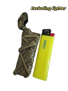 Gesundheit ED1 Long Lighter with Metal Case Embossed Design Windproof Mens Lighter Gift Set for Him Birthday Present