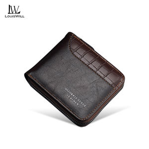 LouisWill Mens Wallet Retro Mens Short Wallet PU Leather Wallet Fashion Wallet Foldable Wallet Large Capacity Wallet Business Wallets Vintage Wallet Drivers License Wallet ID Credit Cards Holders