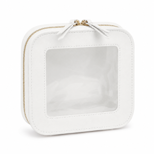 Travel Makeup Bag Clear Window Cosmetic Organizer Portable Zipper Toiletry Storage Case for Women Daily Essentials Small Pouch