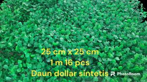 Daun Dollar Rambat Sintetis premium 25 cm x 25 cm hiasan dinding dekorasi sintetis daun artificial