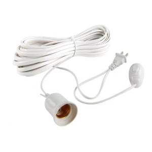 Household E27 Socket With Plug Extension Wire Lamp Holder Suspended LED Lights Screw Light Base