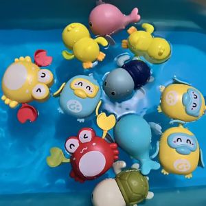 Baby Bath Toys Animal Cute Cartoon Tortoise Crab Classic Baby Water Toy Infant Swim Chain Clockwork Toy For Kid