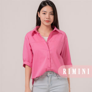 RIMINI - Kemeja Berlengan Wanita Katun Premium BigSize XS-3XL - Arvela Asymmetrical Shirt Top - 7010