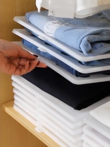 Clothes Folding Board – Layered Storage Organizer for T-Shirts & Pants-Folding – Board Closet Organizer