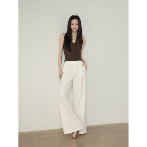 JUEQIDEXIAOGEZI | Quần Tây Mùa Hè Phong Cách Beige Rộng Thoáng