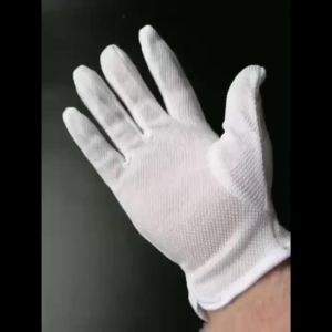 2/5Pairs White Work Gloves for Men Women Non Slip Dots Gloves Cotton Gloves for Costume Guard Tuxedo Formal Jewelry Inspection