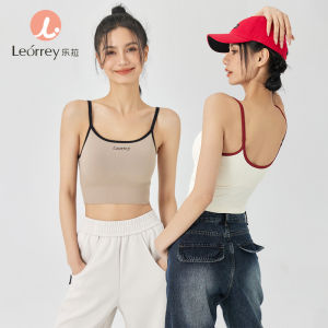 Leorrey Le LA One-Piece Spaghetti Strap Contrast Color Breathable Bottoming Workout Bra Sports Intimates Yoga Vest