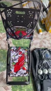 Ghế Câu Đài ghế câu cá địa hình full phụ kiện-Họa tiết Cá chép Tiêu Chuẩn Cực Đẹp