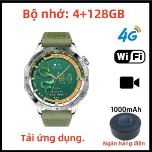 Đồng Hồ Thông Minh 4G Android 8.1 Màn Hình AMOLED 1.43 Inch Camera Kép 200W GPS WiFi Cảm Biến Nhịp Tim RAM 4GB Bộ Nhớ 64GB Chức Năng Sạc Dự Phòng