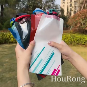 700ML Foldable Water Bottle with Physical Filter Outdoor Water Purification Bag Sports Water Bag