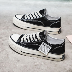 รองเท้าผ้าใบหุ้มข้อหนาสำหรับผู้หญิง ทรงหัวมน ยางกันลื่น ฤดูร้อน 2022 รองเท้าผ้าใบผู้หญิง รองเท้าผ้าใบแบบลำลอง ทรงหัวมน