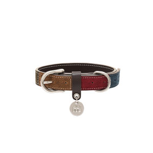 muva | Color-Blocked Cow Split Leather Pet Collar