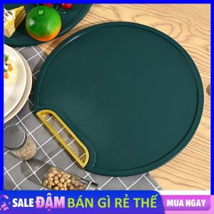 Thớt Nhựa PE Xanh 5D Kháng Khuẩn Siêu Hot / Thớt Nhựa Tròn Đa Năng Chống Nấm Mốc  Chống Trơn Trượt Kiểu Dáng Hiện Đại Cao Cấp
