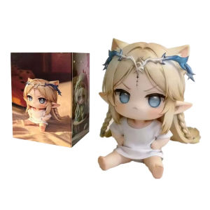 Bandai | Cartethyia Cat Ears Sitting Anime Figure 10cm Q Version Model Statue Trendy Toy Desktop Ornament Decoration Gift For Anime Fans