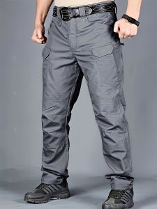 Plus Size Mens Thin Cargo Pants With Side Pockets For Spring Summer Tactical Oversized Loose Punk Pants Big And Tall Guys