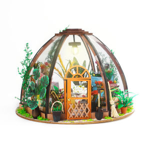 DIY Flower House Kit Wooden Mini Doll House 3D Puzzle Assembly Building Model Toys Home Bedroom With Furniture Dollhouse Gifts