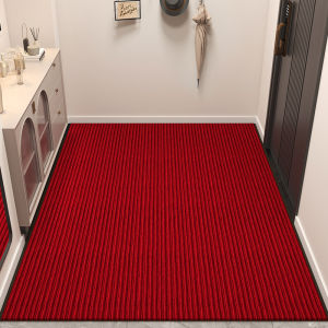 Modern Entrance Door Mat Striped Outdoor Home Use Anti-Slip Easy Clean No-Wash Hallway Carpet Polyester Fiber Rectangular Shape