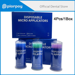 PIORPOY 400Pcs/Box Dental Disposable Micro Brushes Long Micro Applicator Brush Dentistry Odontologia Extension Whitening Tools