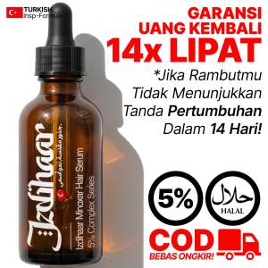 Hair Growth Serum Izdihaar | MINOXIDIL Penumbuh Rambut Botak Rontok Kumis Alis Brewok Aman 60ml (GRATIS DERMAROLLER*)