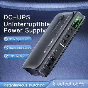 Portable DC UPS Power Supply 4x18650 Replaceable Battery Design 5V-24V Output for Home Router Modem and Emergency Backup Power