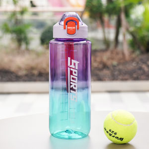 1pc 100ml/32oz Gradient Sports Plastic Water Bottle Suitable for Fitness Outdoors Sports Holiday Gifts Birthday