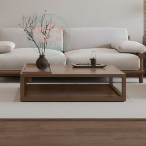 New Chinese Style Solid Wood Sofa Coffee Table Set White Poplar Living Room Vacation Home Hotel Club Designer Original