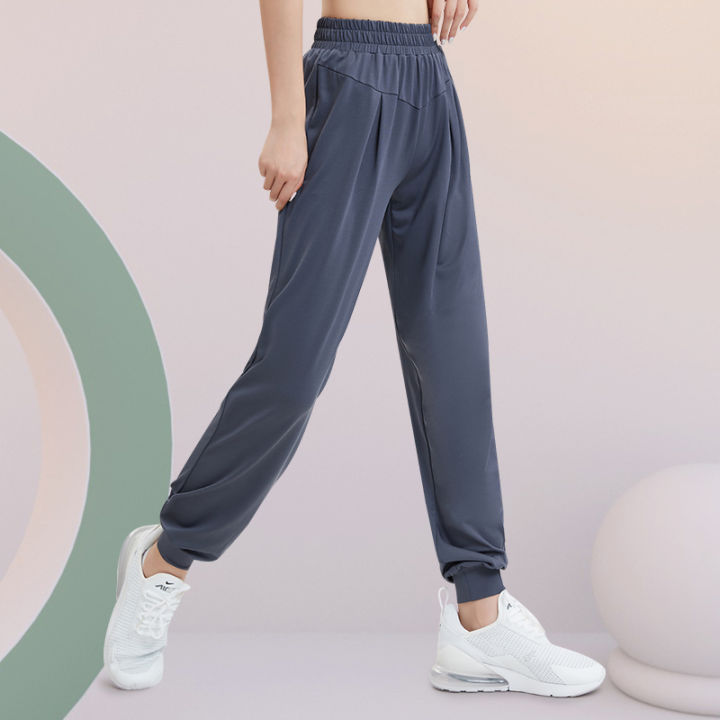 Sports Pants Women's Casual Morning Running Training Close up Ankle-Tied Yoga Pants Loose High Waist Belly Contracting Breathable Fitness Pants