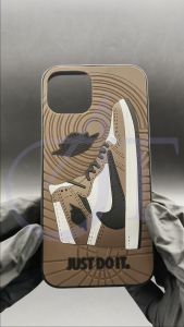 Case iPhone 3D Softcase Casing Timbul J0-rdhan Warna Brown 11 12 13 14 Pro Max 7Plus XR X XS MAX 7 8 Plus Silicone Anti Crack Pattern