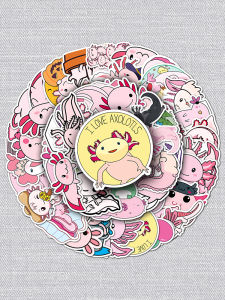 100-Piece Set Dinosaur Hexagon Stickers Waterproof Phone Case Luggage Guitar Cartoon Tadpole Decals Mobile Phone Accessories