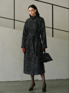 Mossy Truffle Design Mohair Blended Yarns Overcoat Women