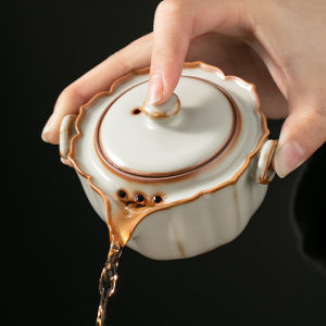Yellow Rice Ceramics Gongfu Tea Set Single Cover Bowl Tea Pot Handheld Brewing Device Small Size Tea Maker for Home Use