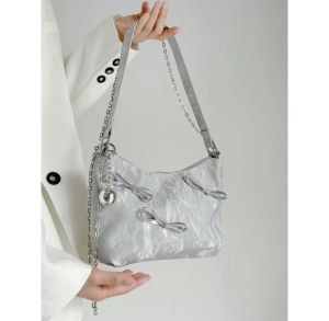 Tas slempang kulit wanita tas Bahu cewe tas mewah kekinian Tas slingbag rantai JS.8398