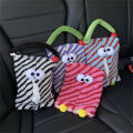 Cute Big Eyes Car Mounted Tissue Box Decorative Hanging Ornament Plush Material Car Interior Decoration Hanging Bag Tissue Holder. 