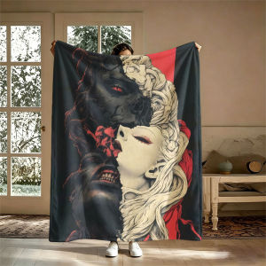 BILIBILI | Split Demon Beauty Flannel Blanket Perfect for Sofa Office Bed Travel Sleep Read Relax Camping Four Season Use