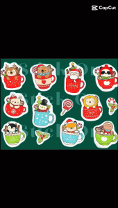 Stick On - Sticker Giáng Sinh Chống Thấm Nước Kích Thước 3cm - 5cm Trang Trí Góc Làm Việc Bàn Học Máy Tính Điện thoại Vali Mũ bảo hiểm....