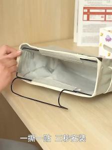 Durable Cotton Linen Bedside Hanging Organizer Large Capacity Multiple Pockets Side Hooks For Dorm Bunk Beds Bedrooms Home