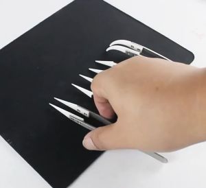 1PC Ceramic Straight Tip Electronic Soldering Tweezers Anti-Static Reverse Acid Resistant Precision Chuck Ceramic Tweezers Anti-Static Ceramic Tips Tweezers Stainless Steel Handle Acid Resistant Precision Chuck Tweezers Practical Little Curved
