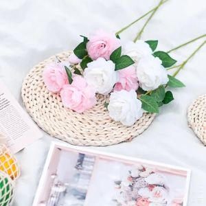 Cành hoa mẫu đơn giả nhiều màu làm phụ kiện chụp ảnh và trang trí