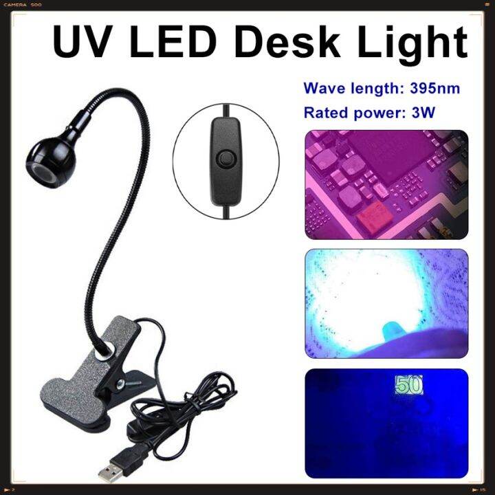 USB LED Clip Lamp Money Detect Light UV Light Nail dryer Violet Light ...