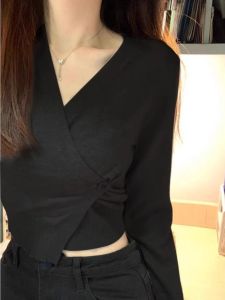HUOLISI | Female V-Neck Long Sleeve Innerwear Sweater Unique Design