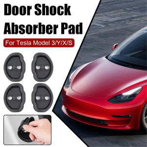 4Pcs Car Door Lock Pad for Model 3/Y Silicone Shock Absorbtion Buckle Cover Universal Door Latches Protective Buffer Cushion Auto Accessories